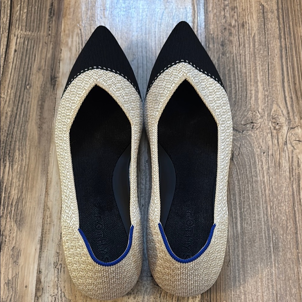 Rothy's Black and Tan Flats